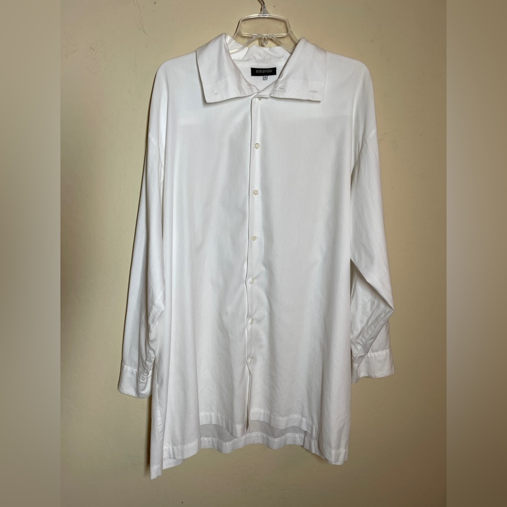 Eskandar Women's White Cotton Blouse Size 2